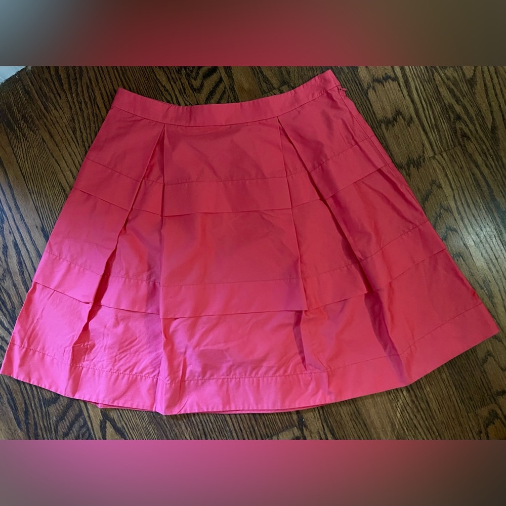 Vintage Y2K NWOT J Crew size 2 cotton pleated flare skirt in coral Pink